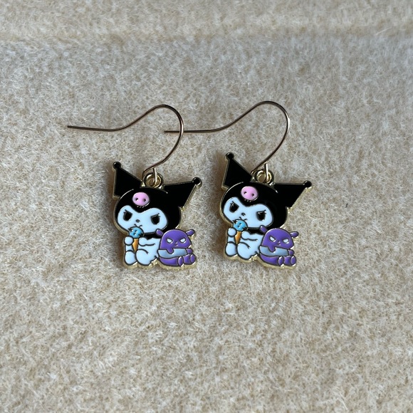 *3 for $20* Kuromi Eating Ice Cream with Baku Earrings | Sanrio Hello Kitty - Picture 1 of 7